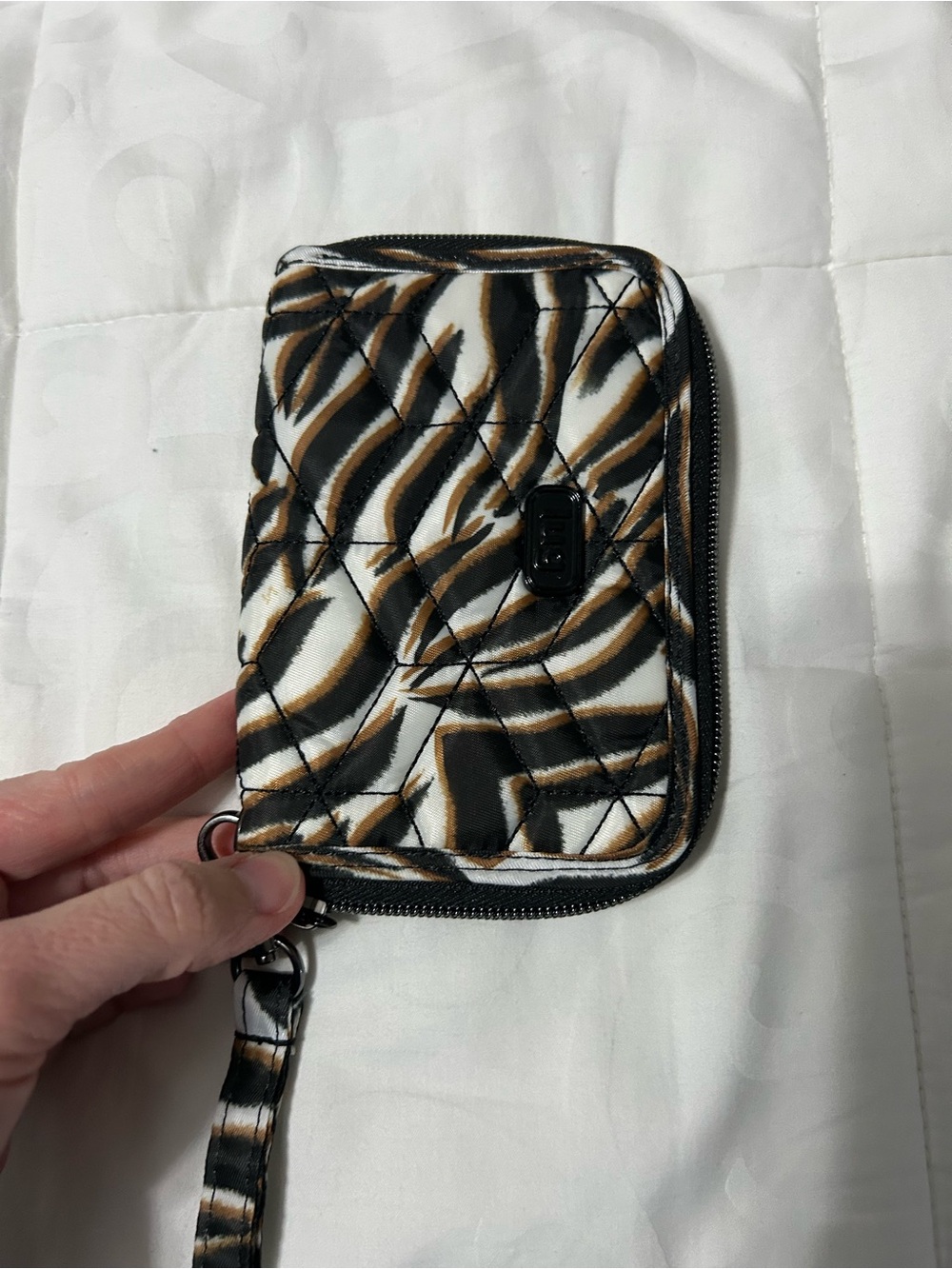 Lug Stretch Copper Crossbody and Rodeo Zebra-Print Wristlet EUC - Picture 5 of 6